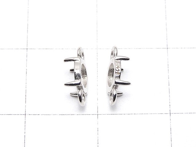 [Video] Silver925 Frame Round 5mm [Both Side ] Rhodium Plated 2pcs