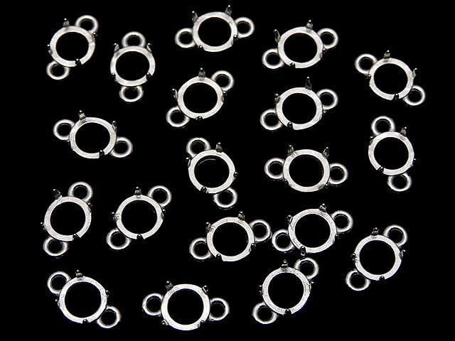 [Video]Silver925 Frame Round 5mm [Both Side] Rhodium Plated 2pcs
