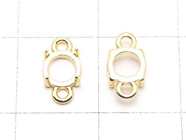 [Video] Silver925 Frame Round 4.5mm [Both Sides] Hairline 18KGP 2pcs