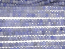 [Video]High Quality! Tanzanite AAA- Faceted Button Rondelle 4x4x3mm half or 1strand beads (aprx.15inch/37cm)