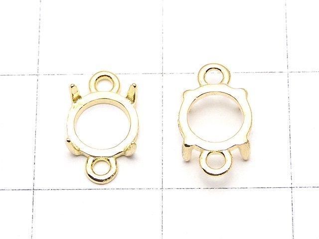 [Video] Silver925 Frame Round 5.5mm [Both Sides] Hairline 18KGP 1pc