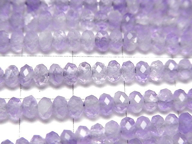 High Quality! Lavender Amethyst AAA Faceted Button Roundel 4x4x2.5mm half or 1strand beads (aprx.15inch/37cm)