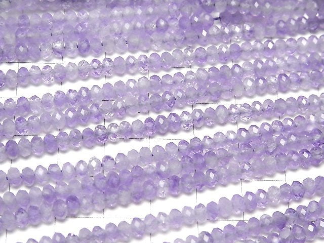 High Quality! Lavender Amethyst AAA Faceted Button Roundel 4x4x2.5mm half or 1strand beads (aprx.15inch/37cm)