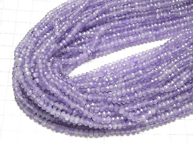 High Quality! Lavender Amethyst AAA Faceted Button Roundel 4x4x2.5mm half or 1strand beads (aprx.15inch/37cm)