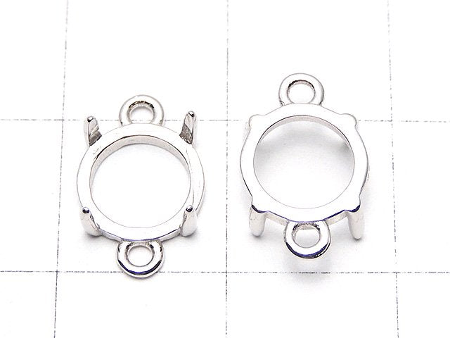 [Video] Silver925 Frame Round 8mm [Both Side ] Rhodium Plated 1pc