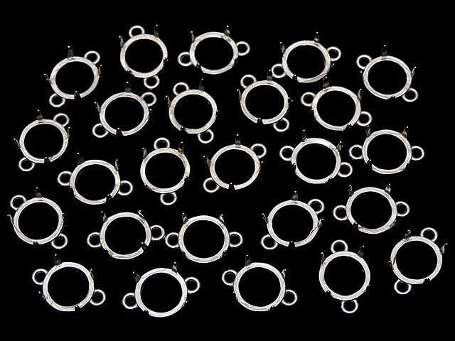 [Video]Silver925 Frame Round 8mm [Both Side] Rhodium Plated 1pc