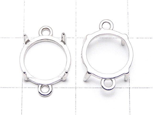 [Video]Silver925 Frame Round 10mm [Both Side] Rhodium Plated 1pc