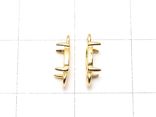 [Video]Silver925 Frame Oval 6x4mm [Both Side ] 18KGP 1pc