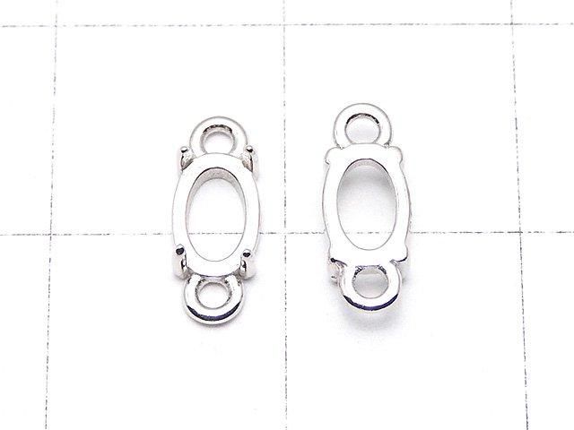 [Video]Silver925 Frame Oval 6x4mm [Both Side] Rhodium Plated 1pc