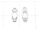 [Video]Silver925 Frame Oval 6x4mm [Both Side] Rhodium Plated 1pc