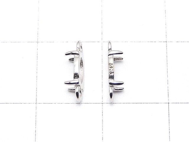 [Video]Silver925 Frame Oval 6x4mm [Both Side] Rhodium Plated 1pc