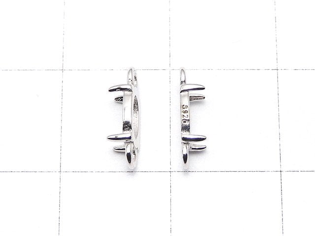 [Video]Silver925 Frame Oval 6x4mm [Both Side] Rhodium Plated 1pc