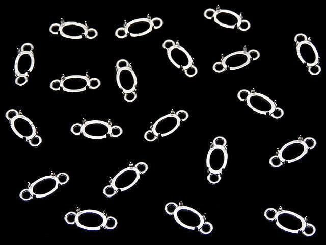 [Video]Silver925 Frame Oval 6x4mm [Both Side] Rhodium Plated 1pc