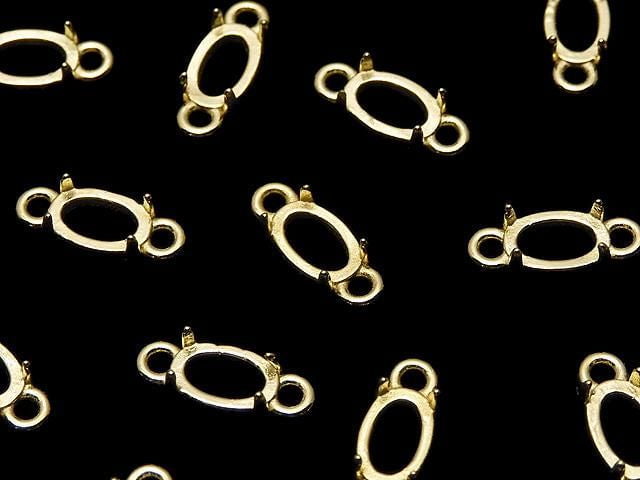 [Video] Silver925 Frame Oval 6x4mm [Both Sides] Hairline 18KGP 1pc