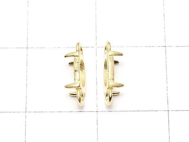 [Video] Silver925 Frame Oval 6x4mm [Both Sides] Hairline 18KGP 1pc