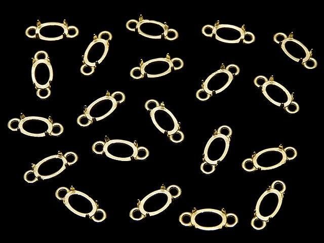 [Video] Silver925 Frame Oval 6x4mm [Both Sides] Hairline 18KGP 1pc