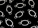 [Video]Silver925 Frame Oval 8x6mm [Both Side] Rhodium Plated 1pc