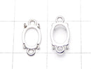 [Video]Silver925 Frame Oval 8x6mm [Both Side] Rhodium Plated 1pc