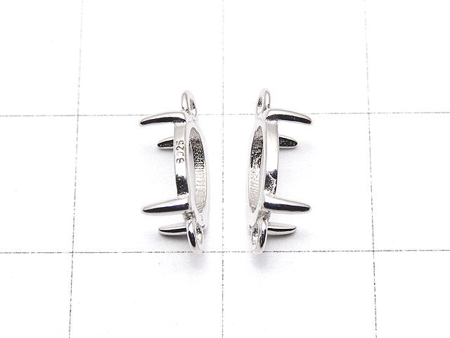 [Video]Silver925 Frame Oval 8x6mm [Both Side ] Rhodium Plated 1pc