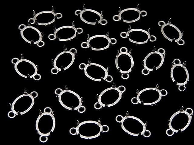 [Video]Silver925 Frame Oval 8x6mm [Both Side] Rhodium Plated 1pc