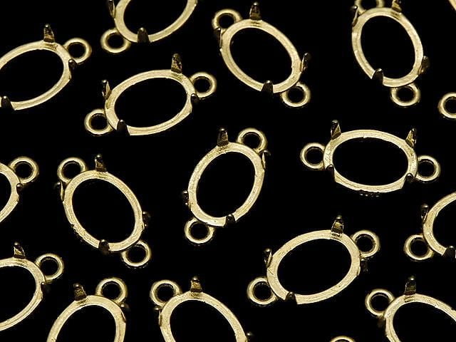 [Video] Silver925 Frame Oval 8x6mm [Both Sides] Hairline 18KGP 1pc