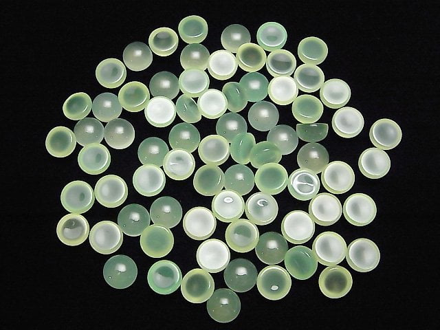 [Video] Apple Green Chalcedony AAA Round Cabochon 10x10mm 3pcs