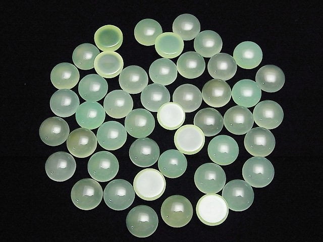 [Video] Apple Green Chalcedony AAA Round Cabochon 14x14mm 1pc