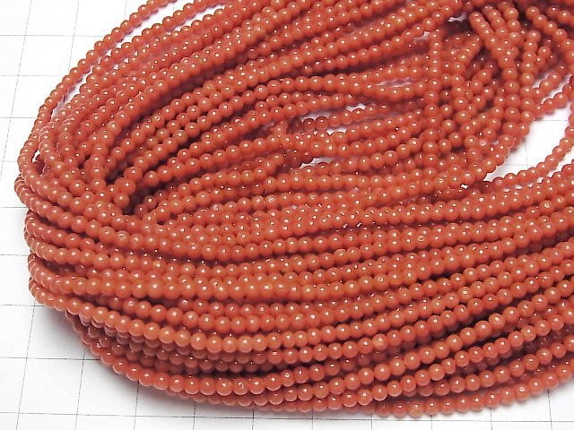 [Video] Sardinian Coral, Red Coral Round 2mm half or 1strand beads (aprx.20inch/50cm)