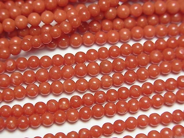 [Video] Sardinian genuine coral, red coral round 3-3.5mm half or 1 strand beads (approx. 20 inches/50 cm)
