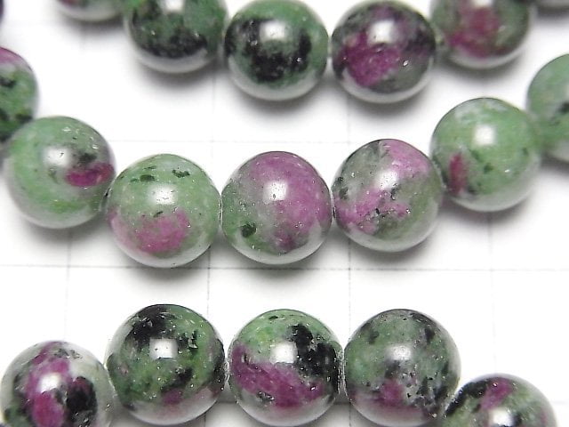 [Video]Ruby Inzoisite Round 8mm Bracelet