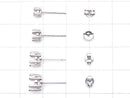 [Video] 6-Piece Silver925 Claw Earstuds, Earring Frame & Backing for Round Faceted [3mm][4mm][5mm][6mm] Rhodium Plated, 1 Pair (2 Pieces)