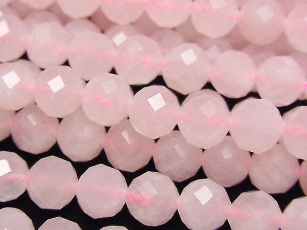 Faceted Round, Rose Quartz Gemstone Beads