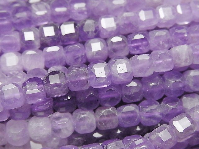 Amethyst, Cube Gemstone Beads