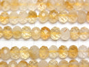 [Video]High Quality! Bi-color Citrine AA+ Faceted Button Rondelle 6x6x4.5mm half or 1strand beads (aprx.15inch/37cm)