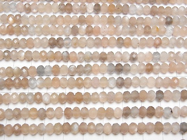 [Video]High Quality! Multicolor Moonstone Faceted Button Rondelle 6x6x4mm half or 1strand beads (aprx.15inch/36cm)