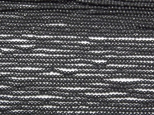 [Video]High Quality! Russia Shungite AAA Faceted Round 2mm 1strand beads (aprx.15inch/37cm)