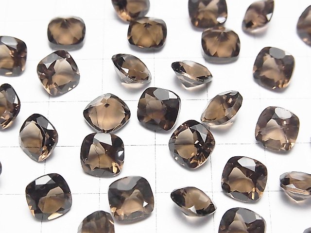 [Video]High Quality Smoky Quartz AAA Loose stone Square Faceted 8x8mm 5pcs