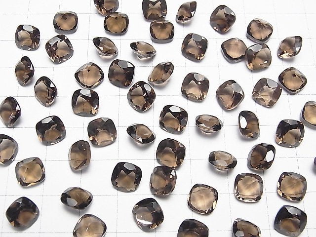 [Video]High Quality Smoky Quartz AAA Loose stone Square Faceted 8x8mm 5pcs
