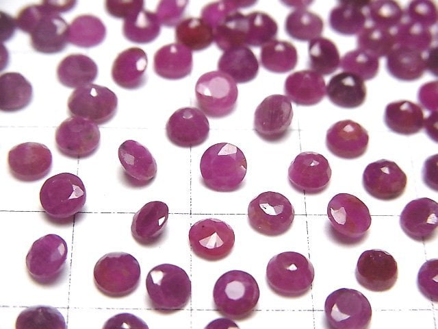 [Video]India Ruby AAA- Loose stone Round Faceted 4x4mm 3pcs