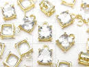 [Video]High Quality Aquamarine AAA Bezel Setting Square Faceted 6.5x6.5mm 18KGP 2pcs