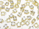 [Video]High Quality Aquamarine AAA Bezel Setting Square Faceted 6.5x6.5mm 18KGP 2pcs