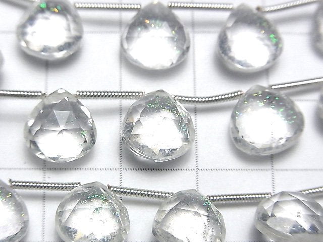 [Video] Doublet Crystal AAA Chestnut Faceted Briolette Rainbow Shiny Color half or 1strand (12pcs )