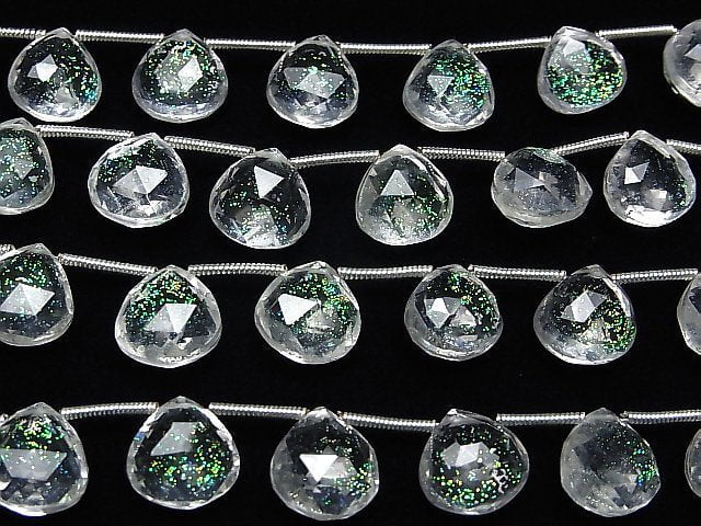 [Video] Doublet Crystal AAA Chestnut Faceted Briolette Rainbow Shiny Color half or 1strand (12pcs )