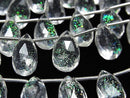 Crystal Quartz, Faceted Briolette, Pear Shape Gemstone Beads