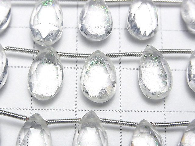 [Video] Doublet Crystal AAA Pear shape Faceted Briolette Rainbow Shiny Color half or 1strand (12pcs )