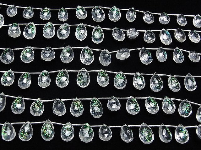 [Video] Doublet Crystal AAA Pear shape Faceted Briolette Rainbow Shiny Color half or 1strand (12pcs )