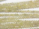 [Video]Unheated Yellow Diamond Faceted Button Rondelle 10pcs or 1strand beads (aprx.15inch/37cm)