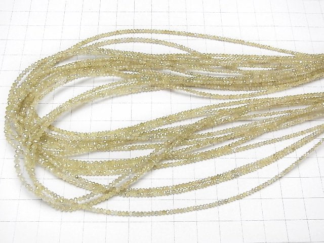 [Video]Unheated Yellow Diamond Faceted Button Rondelle 10pcs or 1strand beads (aprx.15inch/37cm)