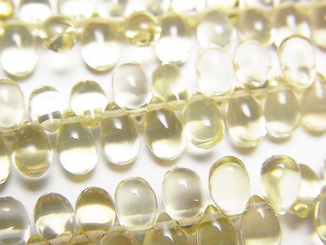 Drop, Lemon Quartz Gemstone Beads