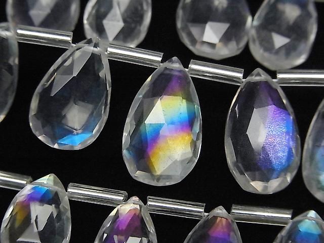 [Video] Doublet Crystal AAA Pear Shape Faceted Briolette Rainbow Color Half or 1 Strand (12pcs)